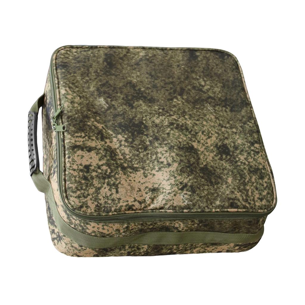 Handheld Fishing Reel Bag Double Fishing Tackle Box Polyester Large Capacity Carry Bag with Dividers