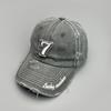 Cappellino da Baseball Ricamato 7 Lettere Ripped Wind Cool Tide di Nicchia per Uomo e Donna Parasole Cappellino da Strada