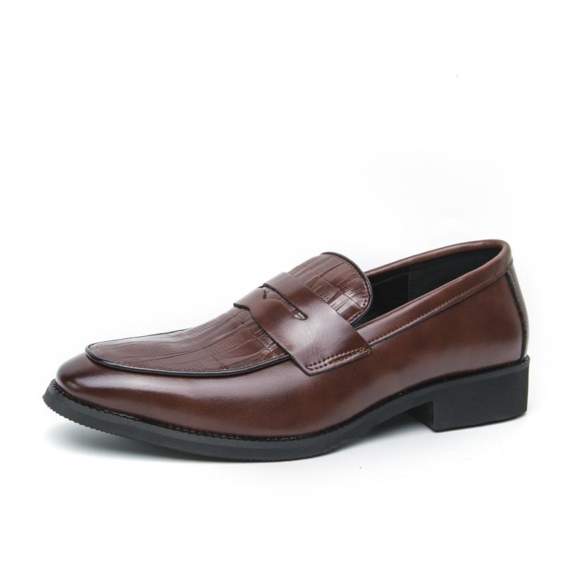 Classic Men's Business Work Shoes Massage Sole Versatile Men's Loafers Thick Soled Leather Casual Shoes Comfortable Versatile