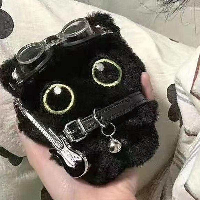 Creative Plush Little Black Cat Pendant Cute Fashion Cat Keychain Exquisite Backpack Decoration Accessories