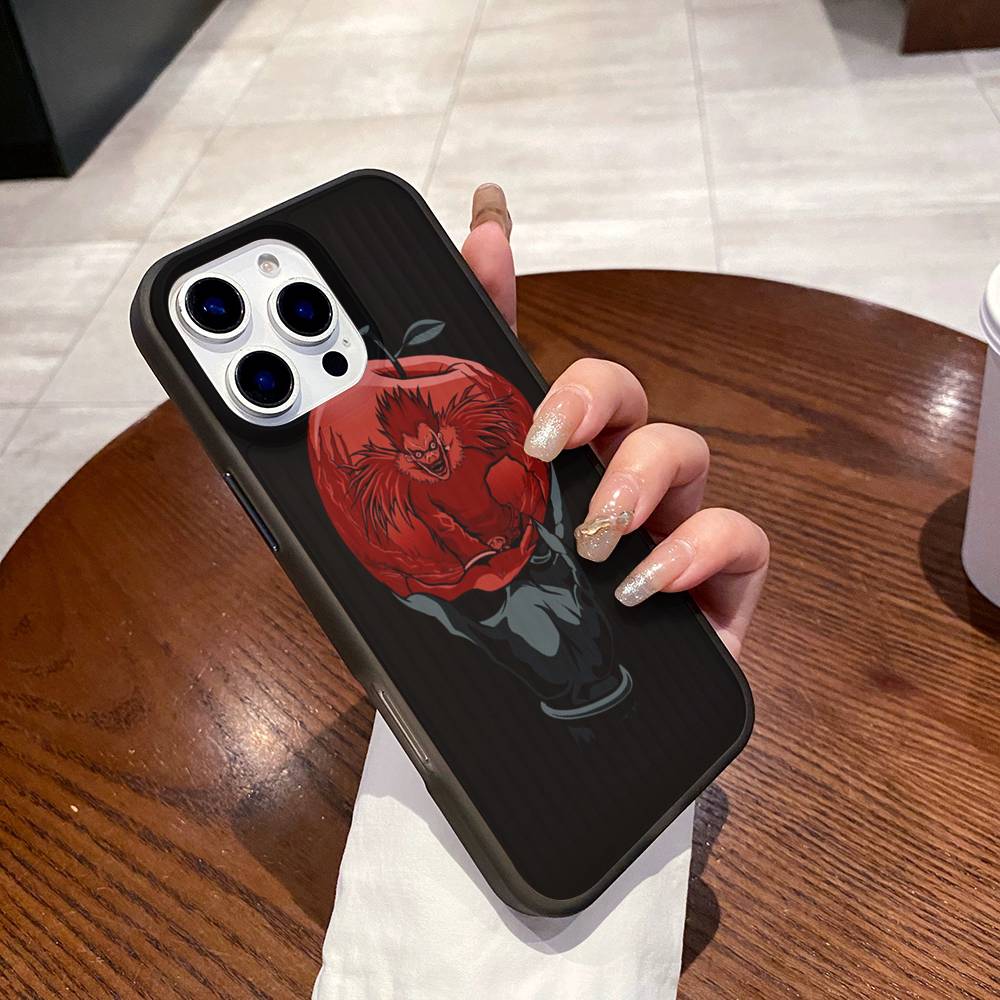 Death Note Anime Phone Case Corrugated Pattern Phone Case For iPhone 17 Air 16 15 14 13 12 11 Plus Pro Max Shockprooof Cover