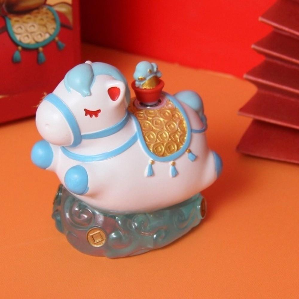 Rotatable Pony Ornament Kawaii Horse Mascot DIY Craft Zodiac Horse Figurines  Desktop Display