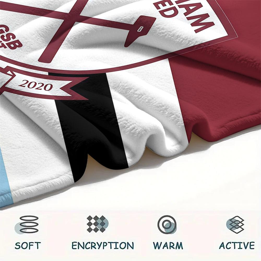 West Ham United Flannel Blanket, High quality Comfortable for All Seasons, Home Decor, Warmth and Comfort