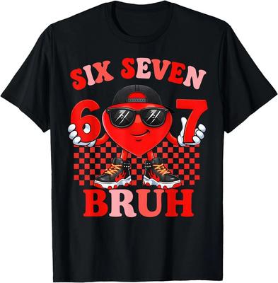 Valentines Day Meme Six Seven 67 Bruh Heart T-Shirt