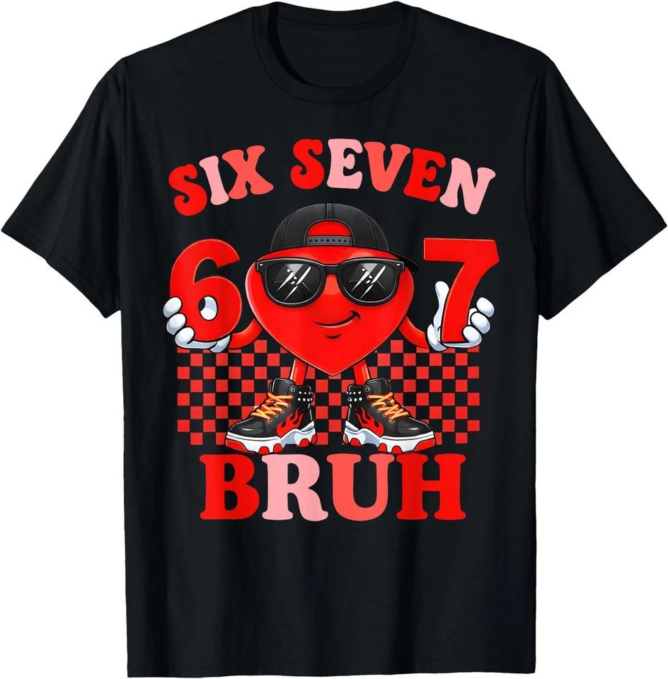 Valentines Day Meme Six Seven 67 Bruh Heart T-Shirt L