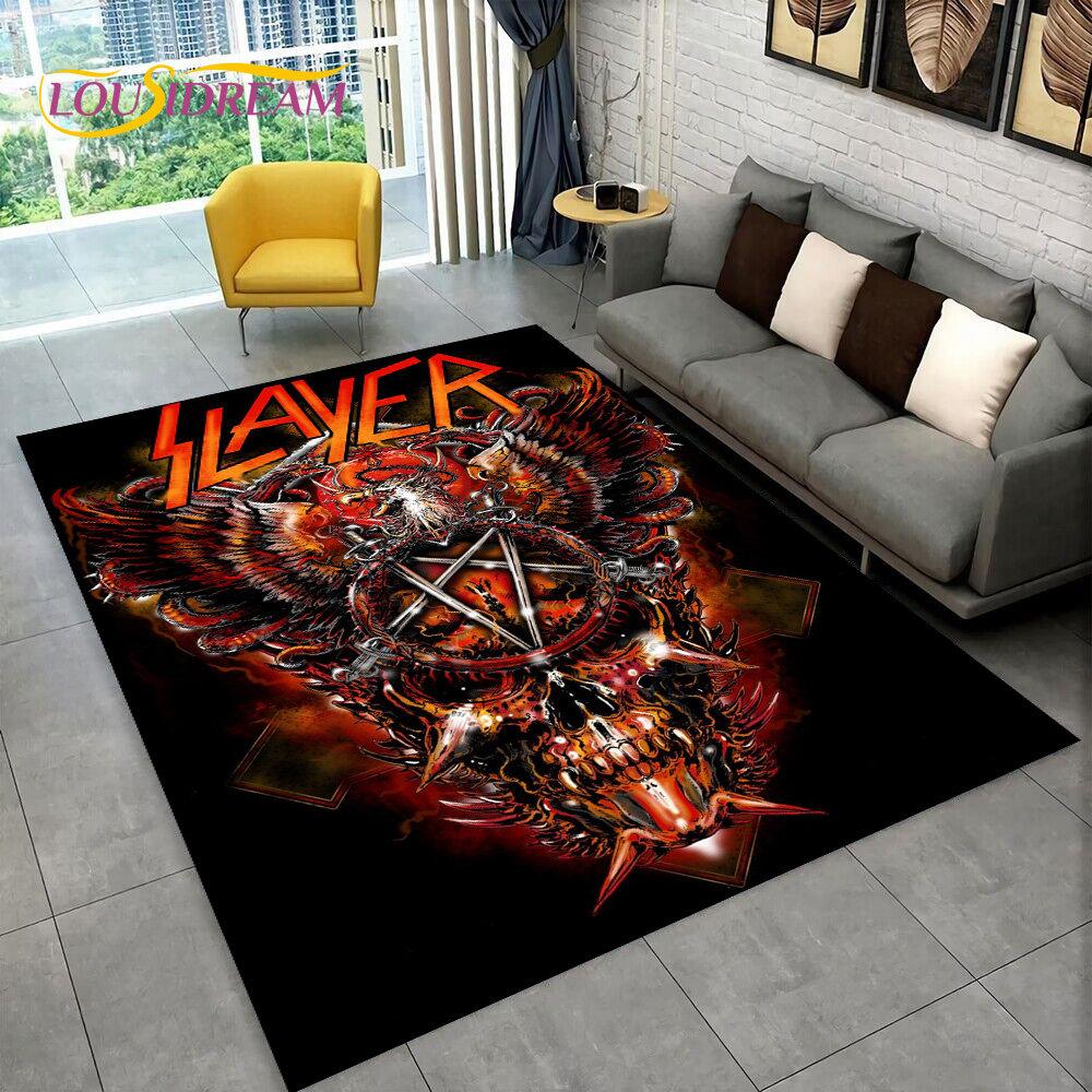 Slayer Ağır Metal Grubu Müzik Alanı Halı, Ev Oturma Odası Yatak Odası Kanepe Paspas Dekor için Halı Halı, çocuklar kaymaz Zemin Mat oyna