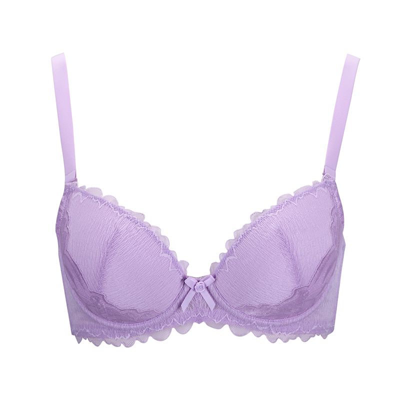 

Ancient and Modern Lace Sexy Small Chest Comfortable Thin Cup Bra Women s Intimates 0i8168 Light purple 70C