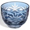 Mizukage Kiriko Glass Sake Orchid Ink Current Model J-kitchens Cup, Cup, 54xH40mm, 30cc, Carving, Blue,