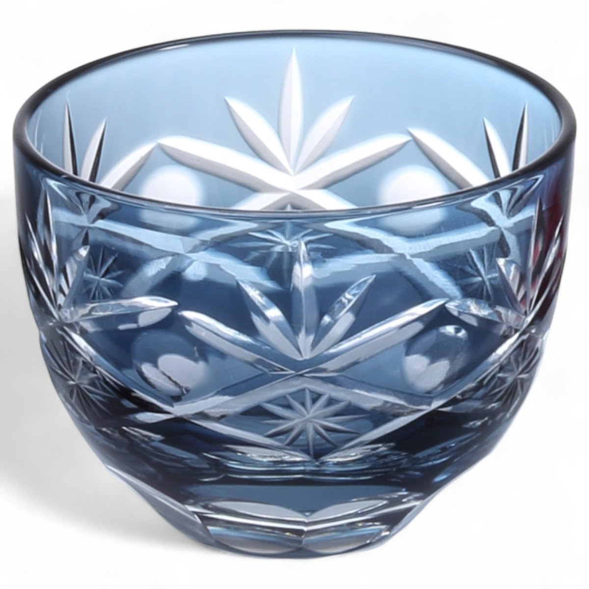 

Mizukage Kiriko Glass Sake Orchid Ink Current Model J-kitchens Cup, Cup, 54xH40mm, 30cc, Carving, Blue,