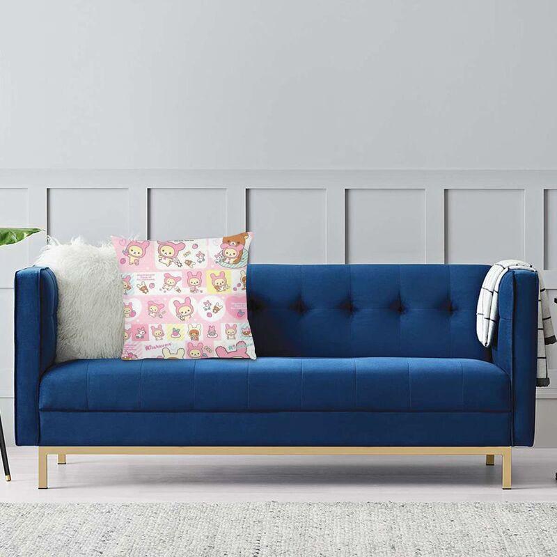 Husă de pernă cu personaje animate anime 45x45 poliester Rilakkuma husă de pernă pentru canapea mașină față de pernă pătrată decorativă pentru casă