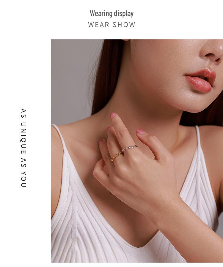Avle European & American Hot-Selling S925 Sterling Silver Platinum-Plated Hollow Fashion Ring Bracelet for Women