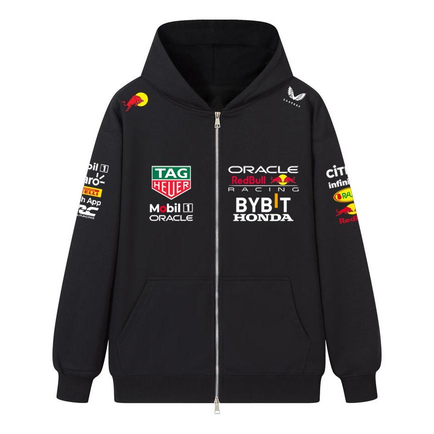 Red Bull F1 Team Zipper Hoodie Verstappen Formula 1 Racing Zipper Sweatshirt Men Women Casual Pullover