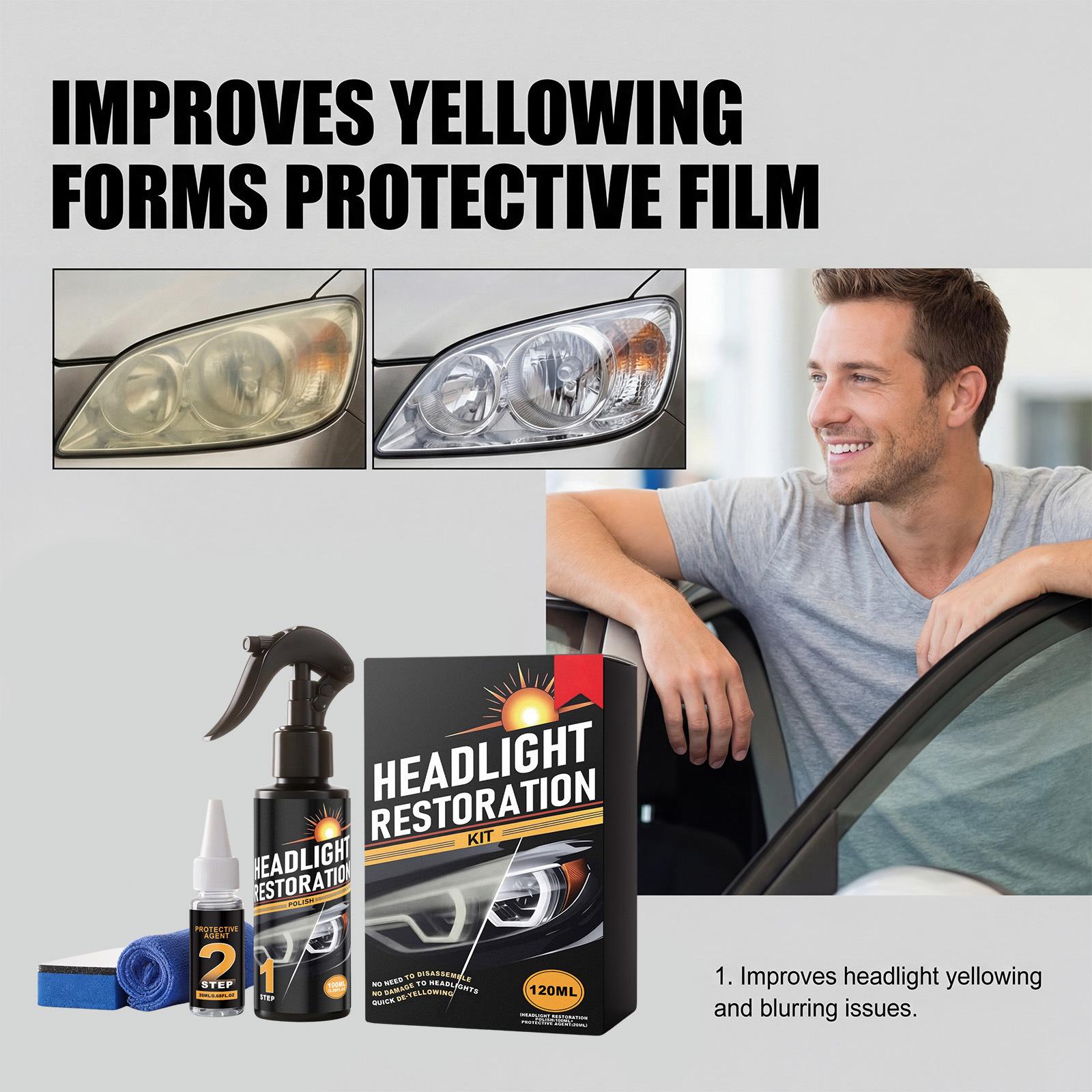 

Car Lighting Maintenance, Refurbishment, Cleaning, Surface And Use Of Cleaning Care Products With Sponges And Towels,100ml+20ml one size белый