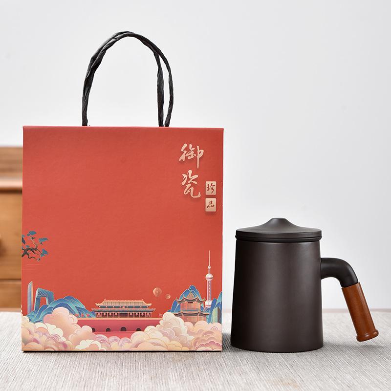 

Марк, чашка из фиолетового песка, деревянная ручка, чашка для воды, офисная чашка из фиолетового песка, чайная чашка, подарочный набор с сопутствующими подарками. 380ml