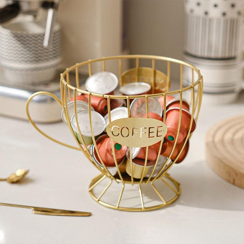 Stylish Modern Coffee Organizer Rack Parctical Coffee Holder Storage Rack Organizer Stand Durable Display Shelf Basket