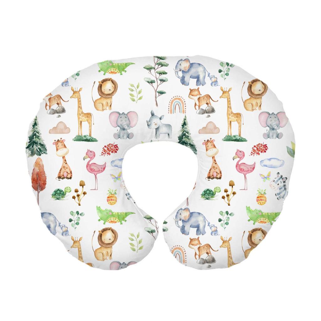 Soft and Breathable U Shaped Nursing Pillow Cover Cartoon Print Pillow Case Breastfeeding Pillow Slipcover Protectors