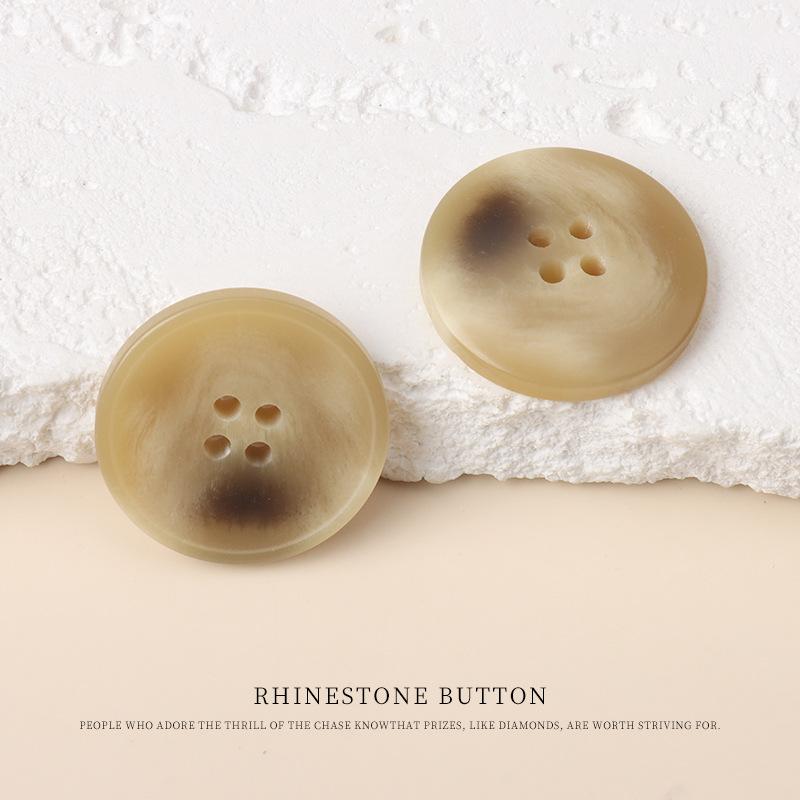 

5pcs Resin Imitation Horn Pattern Buttons Blazer Clothes Four-Eye Buttons Coat Trench Coat Sweater Buttons 15mm11#