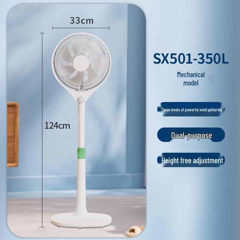 Low-Noise Floor Electric Fan with Adjustable Head and Timer for Bedroom & Dormitory