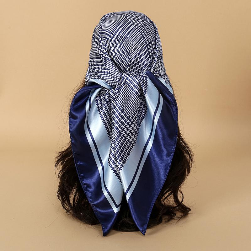 90x90CM Square Scarf New Luxury Design Popular Silk Style The Four Seasons Scarves Women Sunscreen Beach Kerchief Hijab