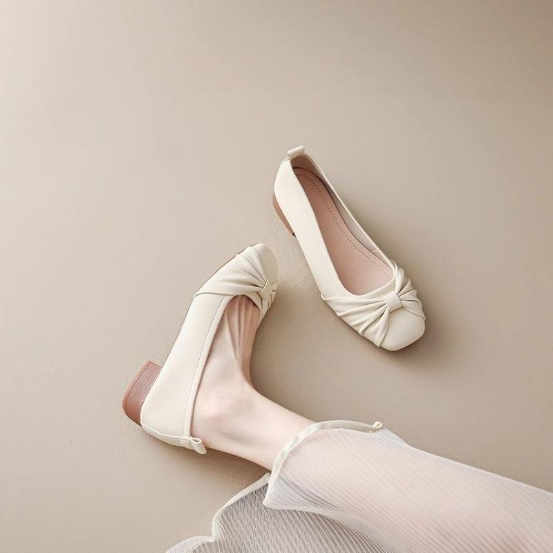 Hot Selling 2025 Flats Women's Shoe Spring New Sle Flat Bottom Mary Jane Gentle Evening Bean Bean Shoe Korean Sle Casual Fashion