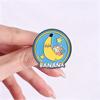 Cute Banana Moon Star Enamel Pin Lazy Monkey Lying On Banana Cartoon Animal Brooches Lapel Badges Jewelry Gift For Kids Friends