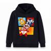 Kids Boys Girls Cartoon Aircraft Print Pullover Hoodie, Casual Long Sleeve Cute Animated Character Top for Daily Wear, Outdoor Activity and