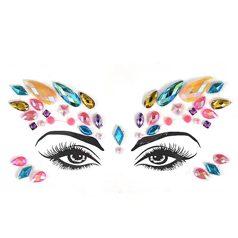 Pegatinas de Pedrería PARTYJOY: Gemas para Maquillaje de Rostro y Ojos para Festivales de Música