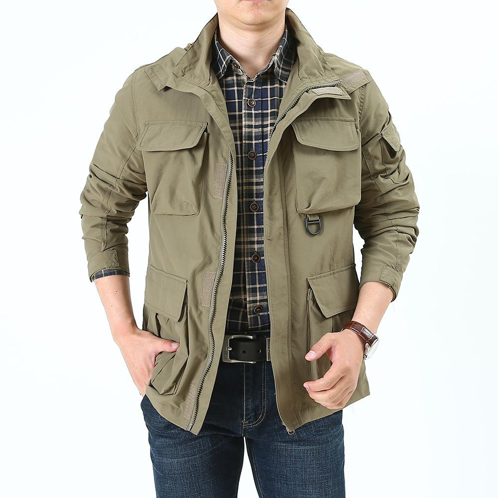 Spring and Autumn Casual Versatile Jacket Outdoor Mountaineering Sports Hooded Loose Jacket Men's Thin Top