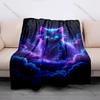 1PC Blue Flame Black Dragon Roaring Peak Print Blanket Flannel Material Soft Warm for All Seasons Home Outdoor Camping Picnics