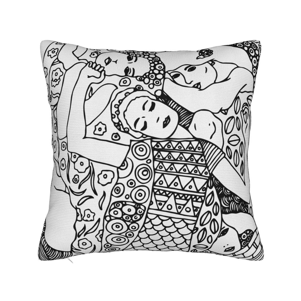 Gustav Klimt The Kiss Square Pillow Cases  Cushion Cover Custom Polyester Decor Throw Pillow Case Cover for Home 18x18