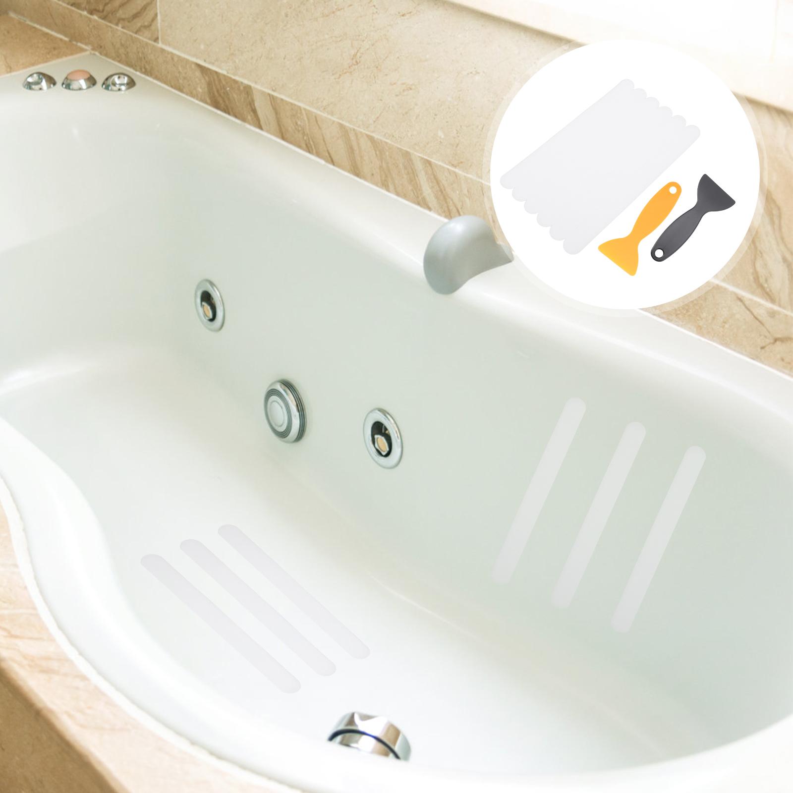 

6pcs Anti Stickers 2x20cm Bath Tub Stickers PEVA Nonslip Decals for Bathroom Bathtub Shower Stairs Yellow Black Scrapers