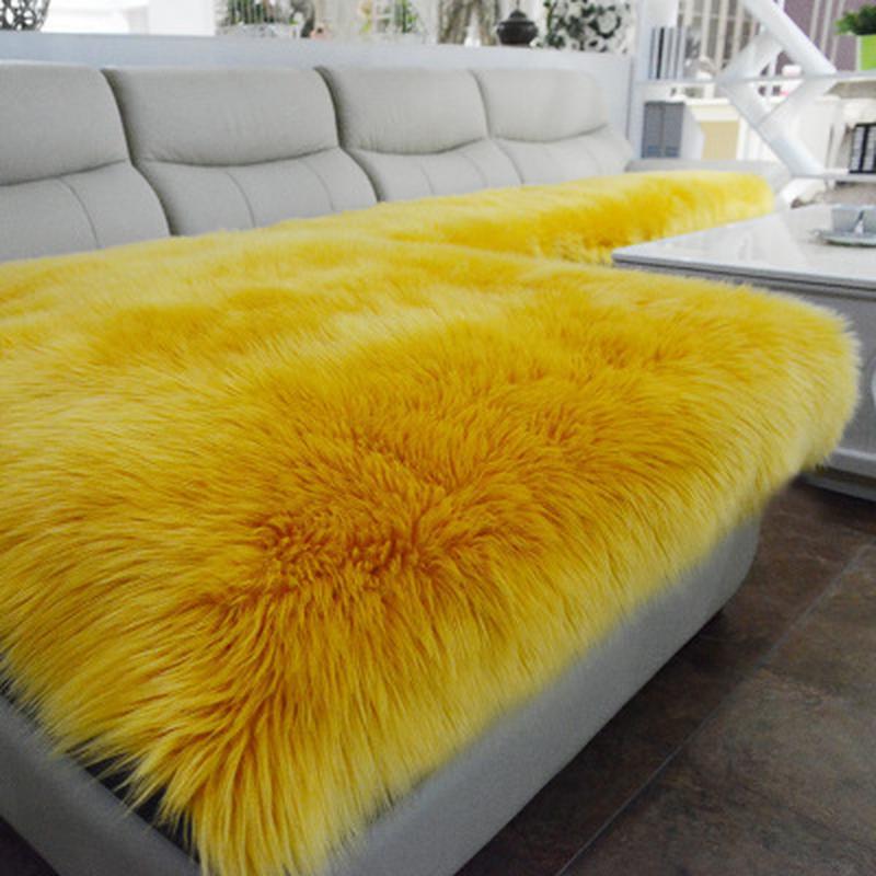 

Длинный плюшевый чехол для диванной подушки, нескользящий зимний утолщенный мягкий съемный чехол для дивана, эркер, коврик для мебели, защита 70x70cm 1PCS