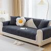 Thicken Plush Sofa Cover Leaves Jacquard Non-slip Sofa Cushion Solid Color L Shaped Corner Couch Slipcover Decor for Living Room