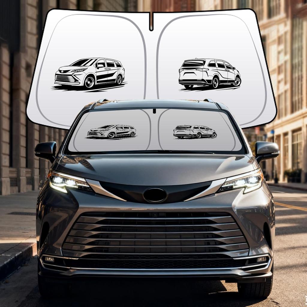 Thickened 2-Layer Windshield Sun Shade Fit for Toyota Camry XV80 2025 Car Front Window Covers Sun Visor Protector Foldable Blocks UV Rays Sunshade