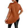 Women's Fashionable Loose-fitting Asymmetrical Hem Satin Blouse
