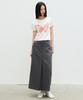 Nigaennikol Box Pleated Long Skirt_Gray