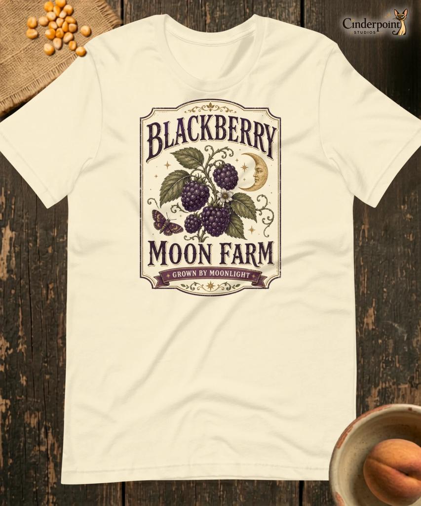 Blackberry Moon Farm Fruit Label T Shirt Cottagecore Witchy Soft Retro Tee XS-4X