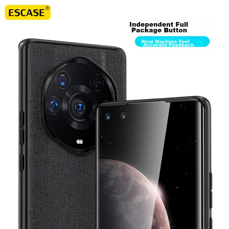 ESCASE Honor Magic3 Ultimate Edition Phone Case, Business Men's Creative Full Protection Shockproof Silicone Soft Edge Cover, ES-19 Deep Black