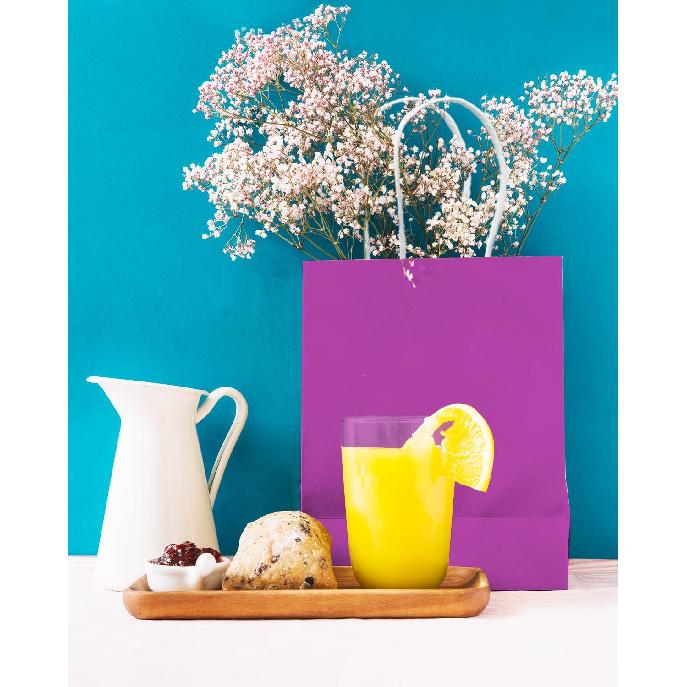 qiqee 24PCS Medium Gift Bag with Handles Bulk 11"x5"x8" Gift Bags Pink Purple Bags Multiple Uses (Medium Size)