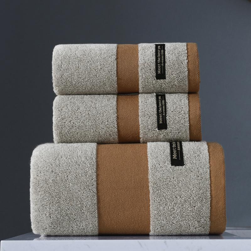 Pure Cotton Class A Soft Absorbent Embroidered Bath Towel - Luxurious, Thickened for Adults