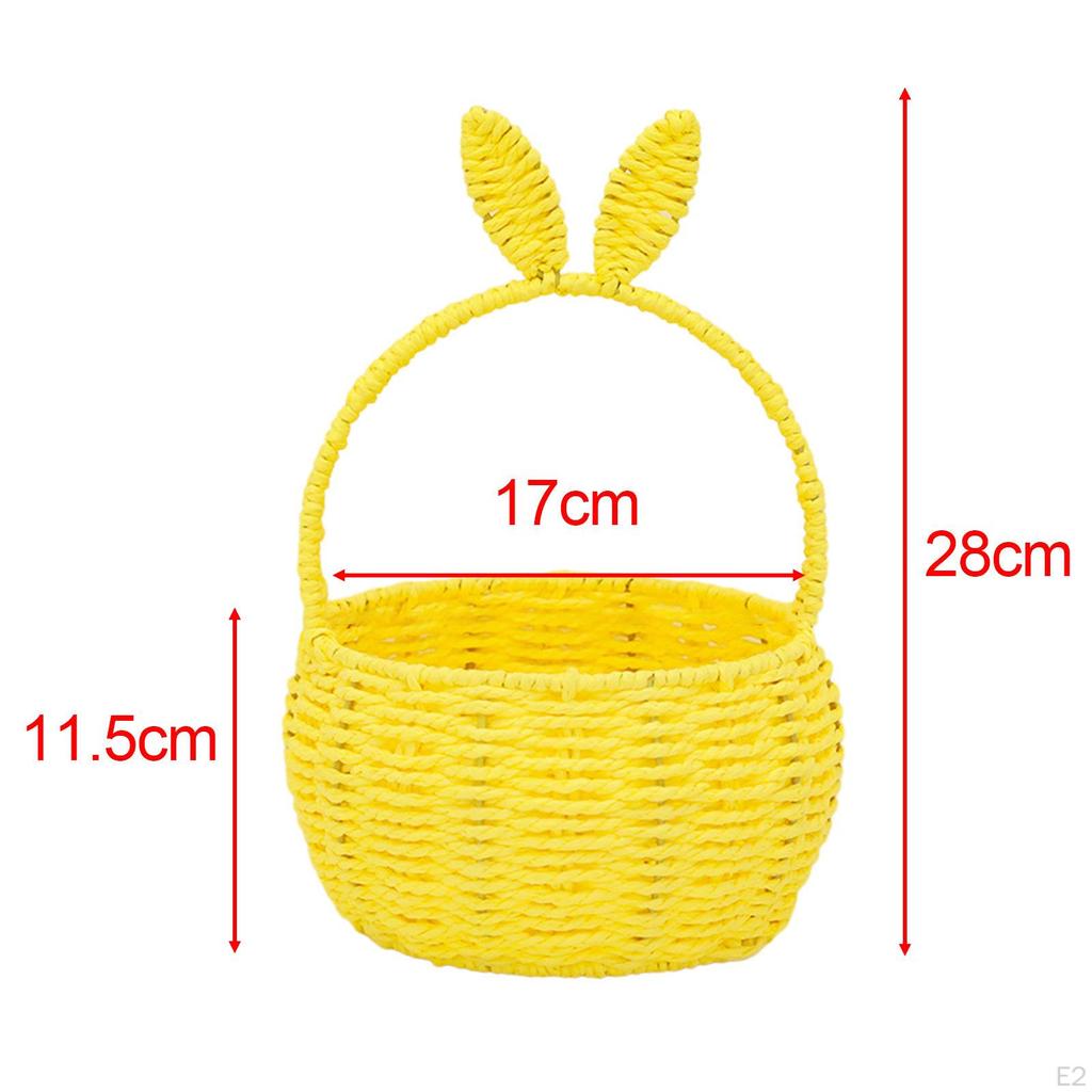 Woven Basket ,Storage with Handle Easter Decoration Braided Hand for