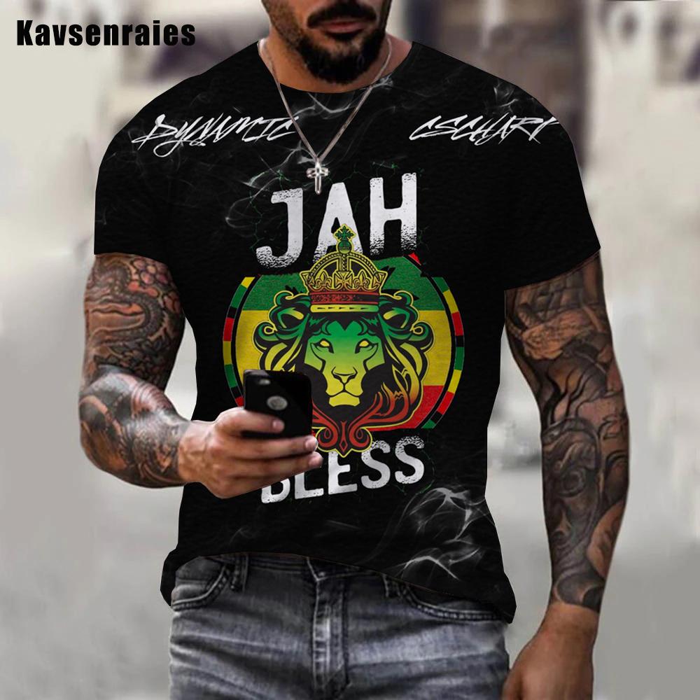 

Чоловіча футболка з 3D-принтом Personality Jah Bless для хлопчиків, унісекс, повсякденна модна модна футболка в стилі реггі з круглим вирізом і короткими рукавами 5XL XXL зелений