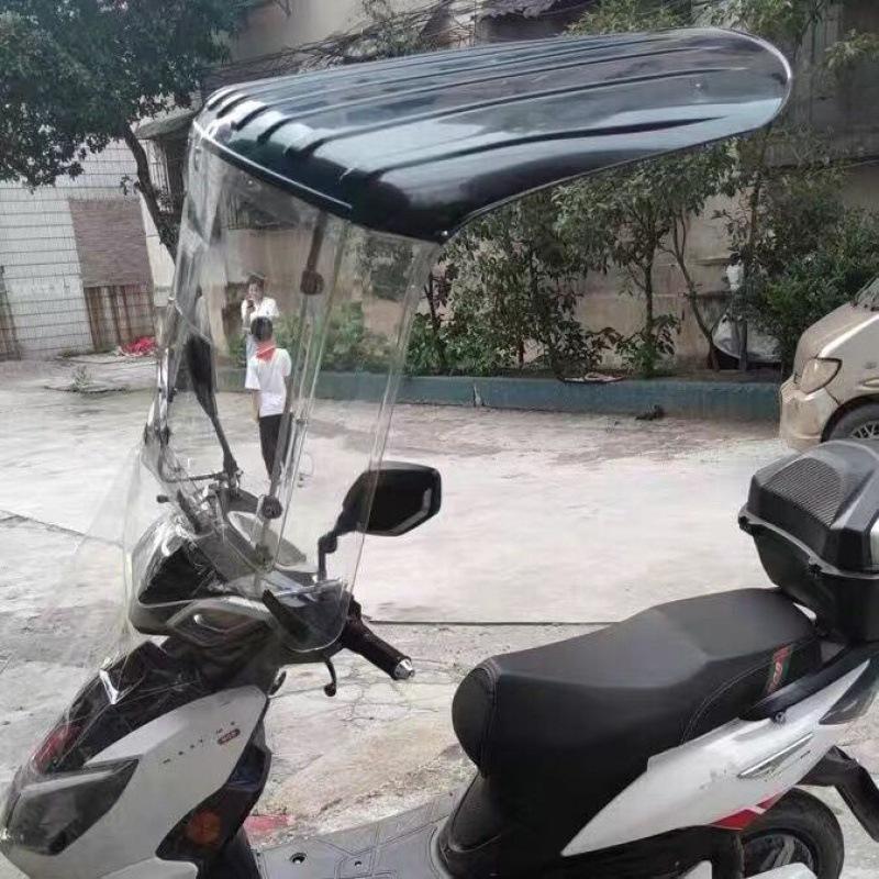 Electric Vehicle & Motorcycle Sunshade: Rainproof Canopy & Windshield for Bikes