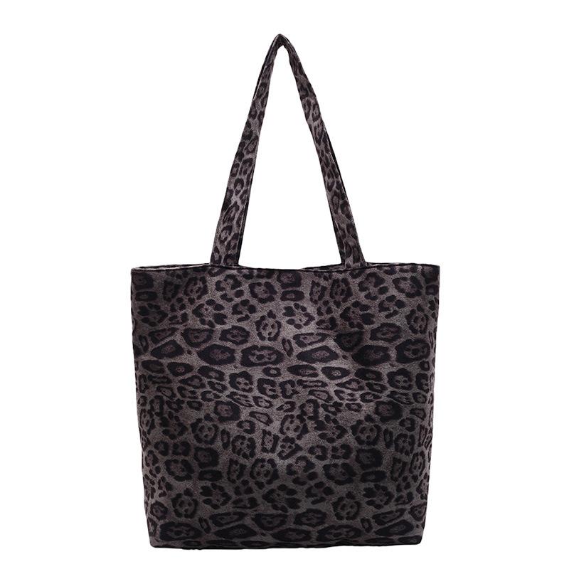 Leopard print canvas commuting lazy wind bag women 2025 casual fashion portable large capacity shoulder simple bag crossbody
