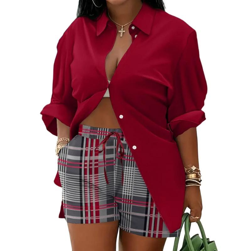 YYFS Moda dame ocazional primăvară toamnă imprimeu cu mâneci lungi cu mâneci lungi cu gâtul POLO Pantaloni cu pantaloni costume