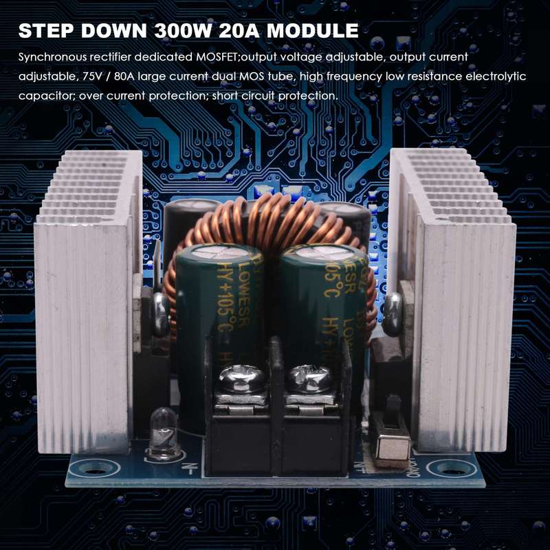 Precise Step Down 300W 20A Module Buck Converter Cc Cv Dc Power Supply Module 6V-40V To 1.2V-35V Voltage Regulator Reducer 4V 5V