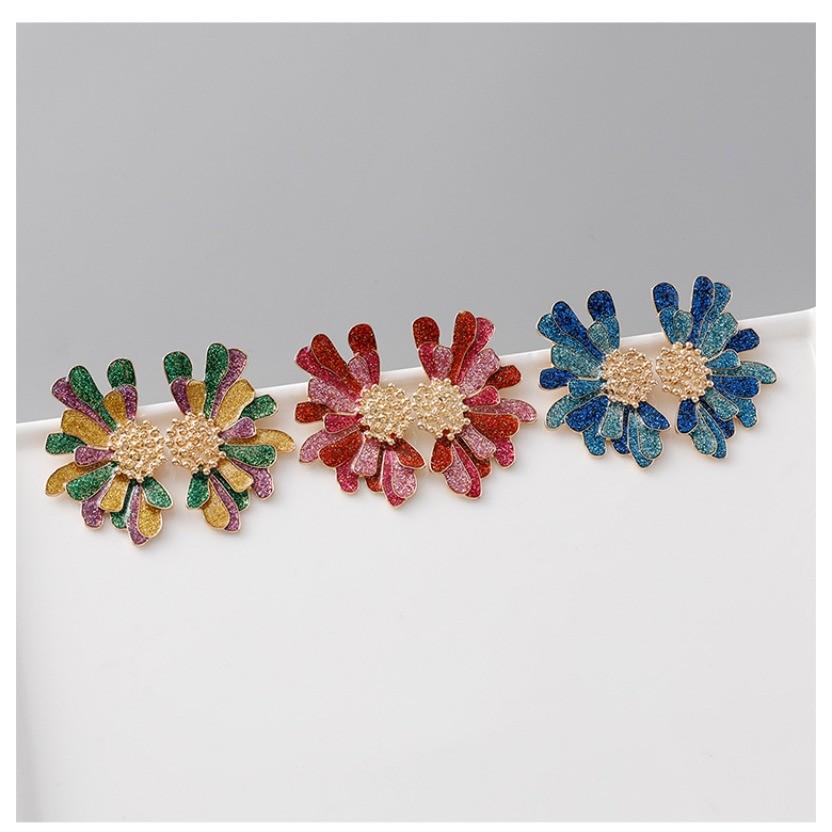Pinkdudu Vintage Exaggerated Large Flower Zinc Alloy Earrings Fashion Trendy Stud Earrings Women PD2365