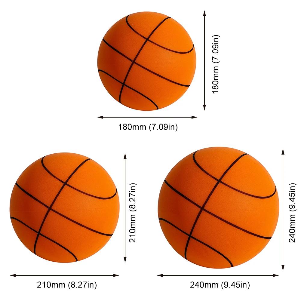 Bouncing Mute Ball Indoor Silent Basketball 24cm Foam Basketball Silent Soft Ball Air Bounce Basket Ball Size 3/5/7 Sports Toy