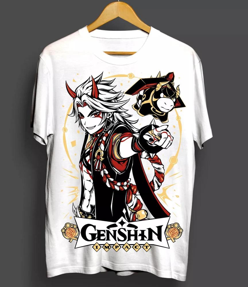 Itto Tshirt Genshin Impact TShirt Anime Unisexga Graphic Tee White Shirt S