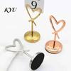 Table Number Stands Hollow Heart Holder, Love Place Card Stand, Metal Memo Note Holder Clip for Photos, Food Signs, Notes, Weddings, Birthdays,